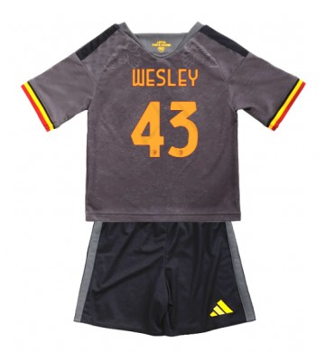 AS Roma Wesley Franca #43 Tredjetrøje Børn 2026-27 Kortærmet (+ Korte bukser)